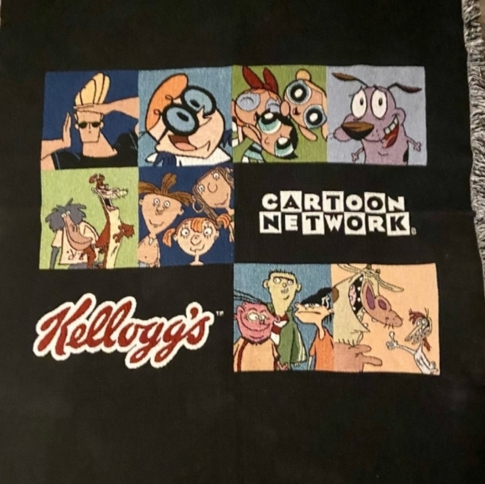 Rare Vintage Cartoon Network Kellogg’s blanket Throw 2001